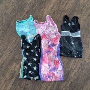 Lot of 5 girls gymnastics outfits
